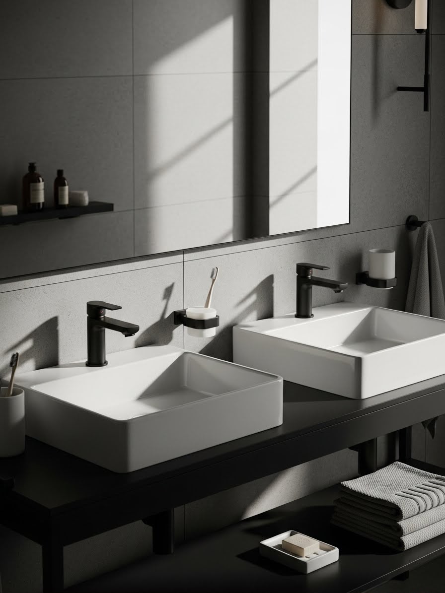 Modern bathroom basin area