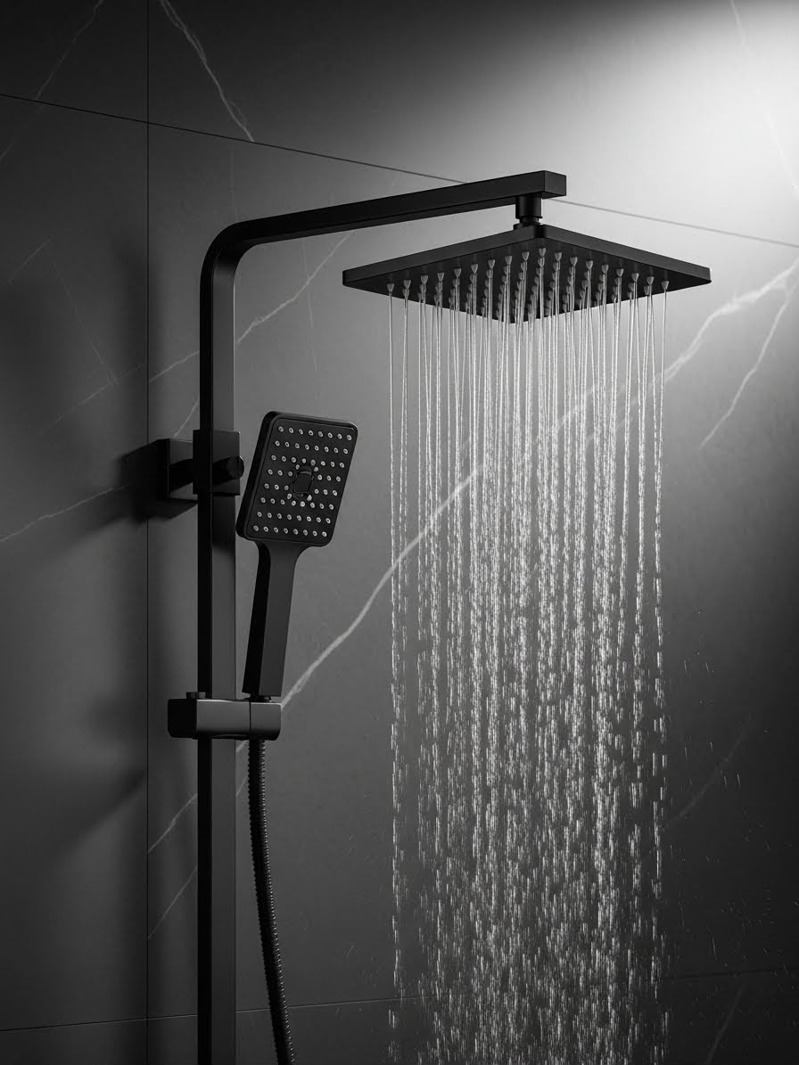 Modern bathroom with a rain shower